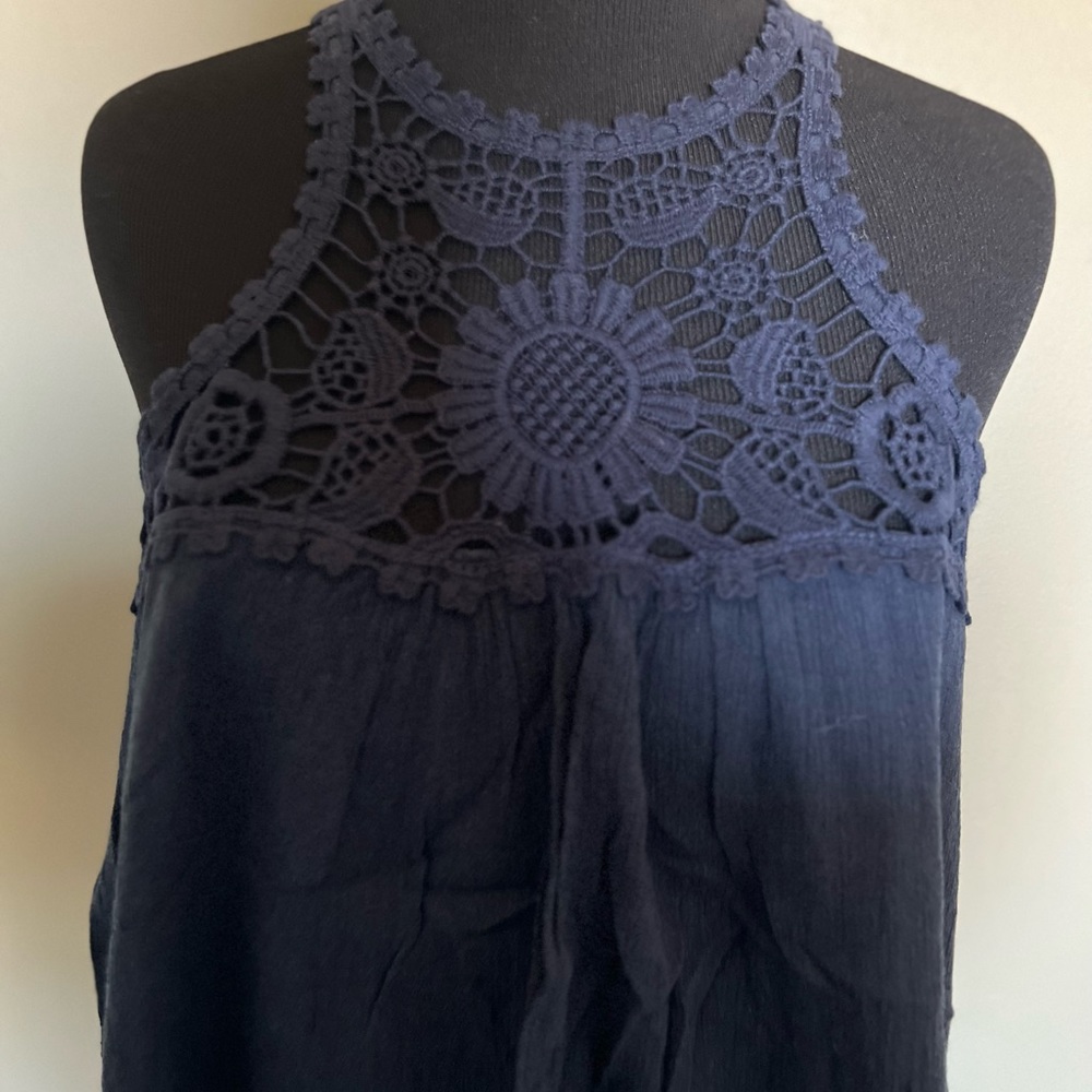 Hollister Navy Blue, Lace Top flowy bottom Tank